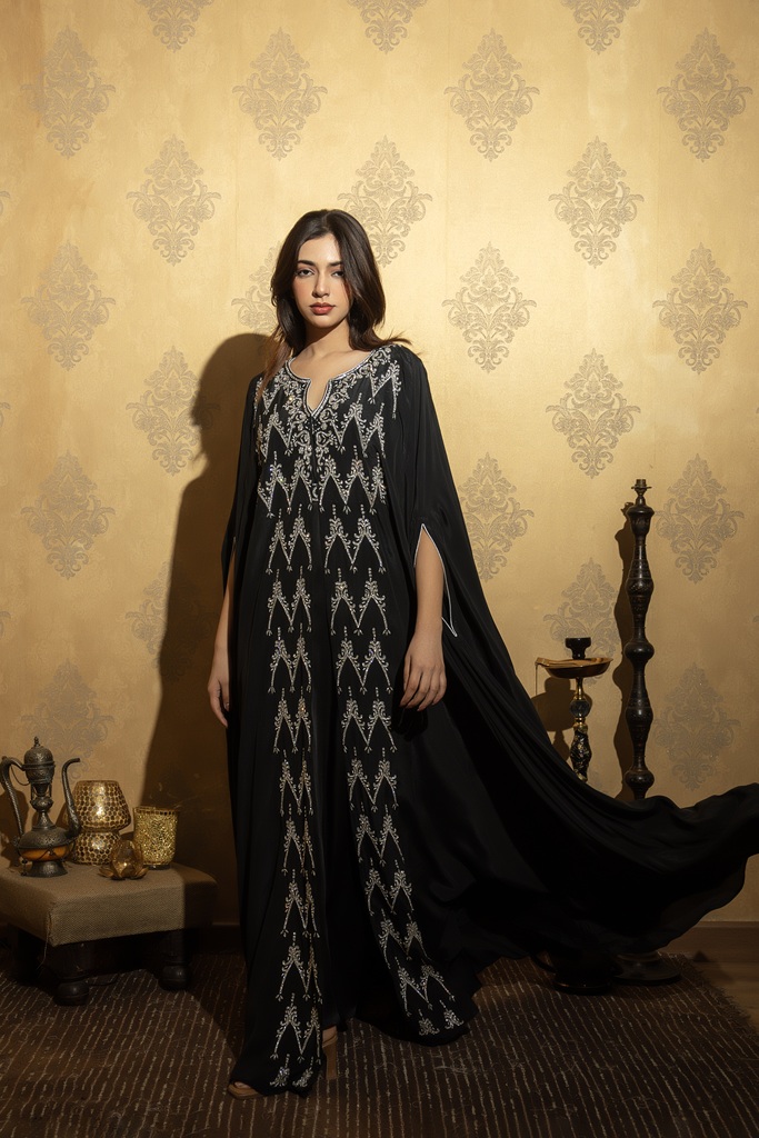 Black Chevron Cape Jalabiya