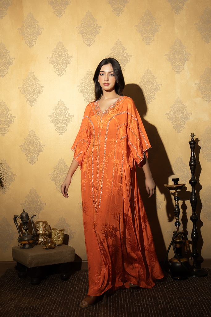 Amber Panel Embroidered Kaftan